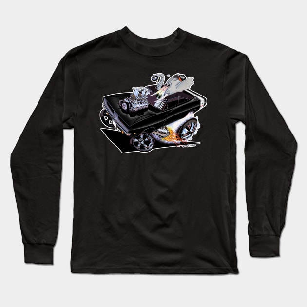 FULL CHARGE 1969 Charger black Long Sleeve T-Shirt by vincecrain